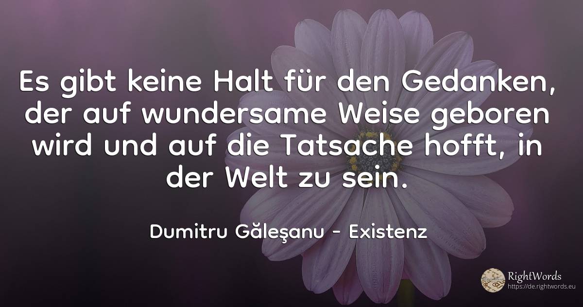 Es gibt keine Hindernisse für den Gedanken, der wunderbar... - Dumitru Găleşanu, zitat über existenz