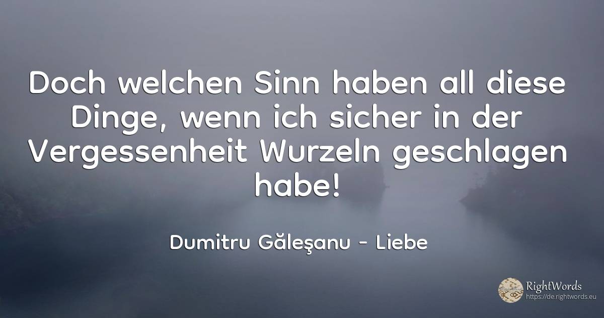 Doch welchen Sinn haben all diese Dinge, wenn ich sicher... - Dumitru Găleşanu, zitat über liebe