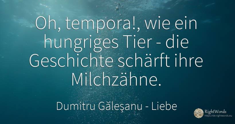 O, tempora! Wie ein hungriges Tier – die Geschichte... - Dumitru Găleşanu, zitat über liebe