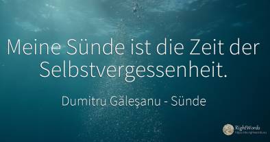 Meine Sünde ist die Zeit der Selbstvergessenheit.